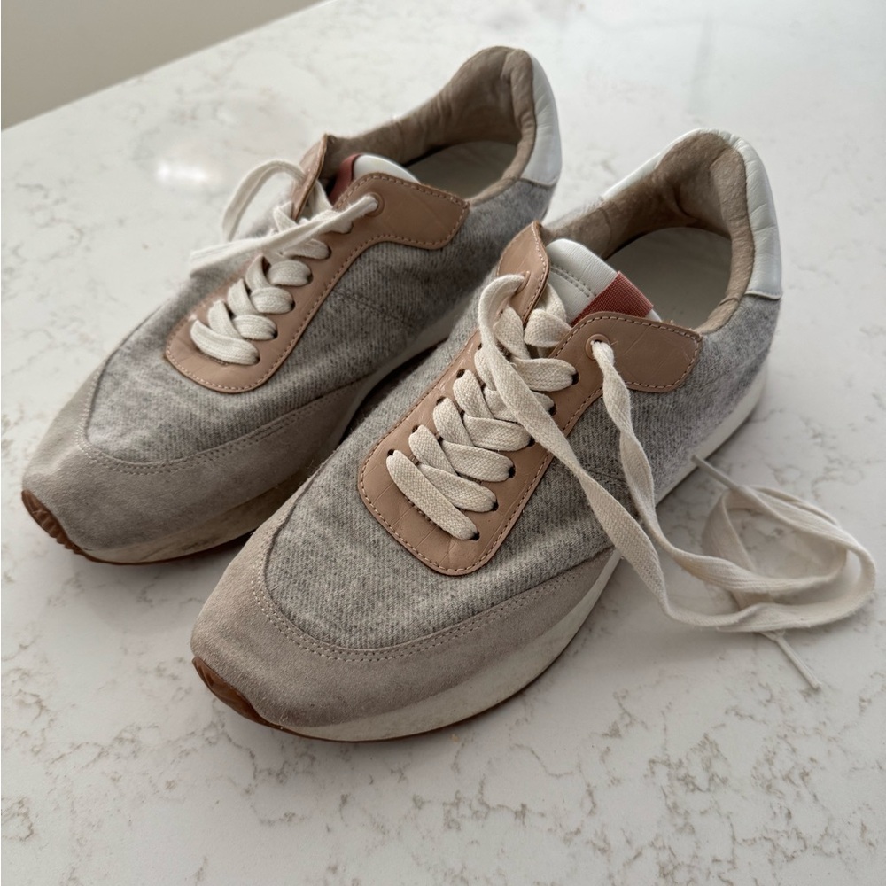 Banana Republic Women’s Essential Trainers Gray Flannel Snakeskin 7.5